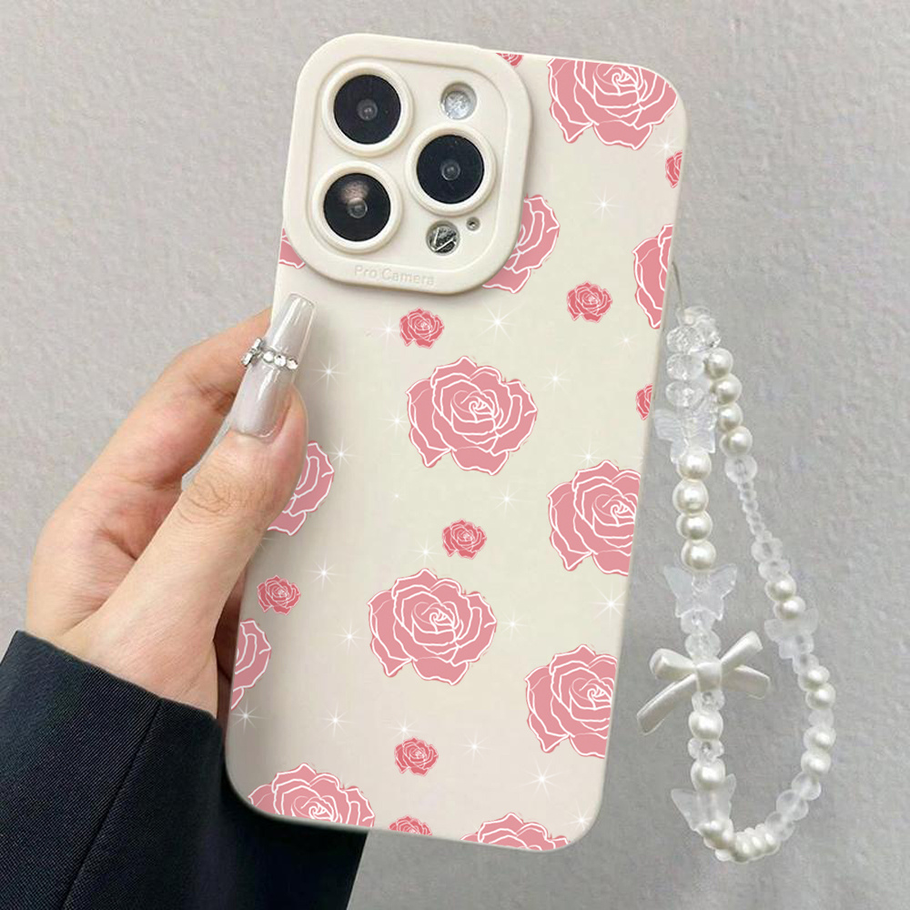 Pink Rose INS Wrist Strap Phon - Wrist Wraps 评论和价格