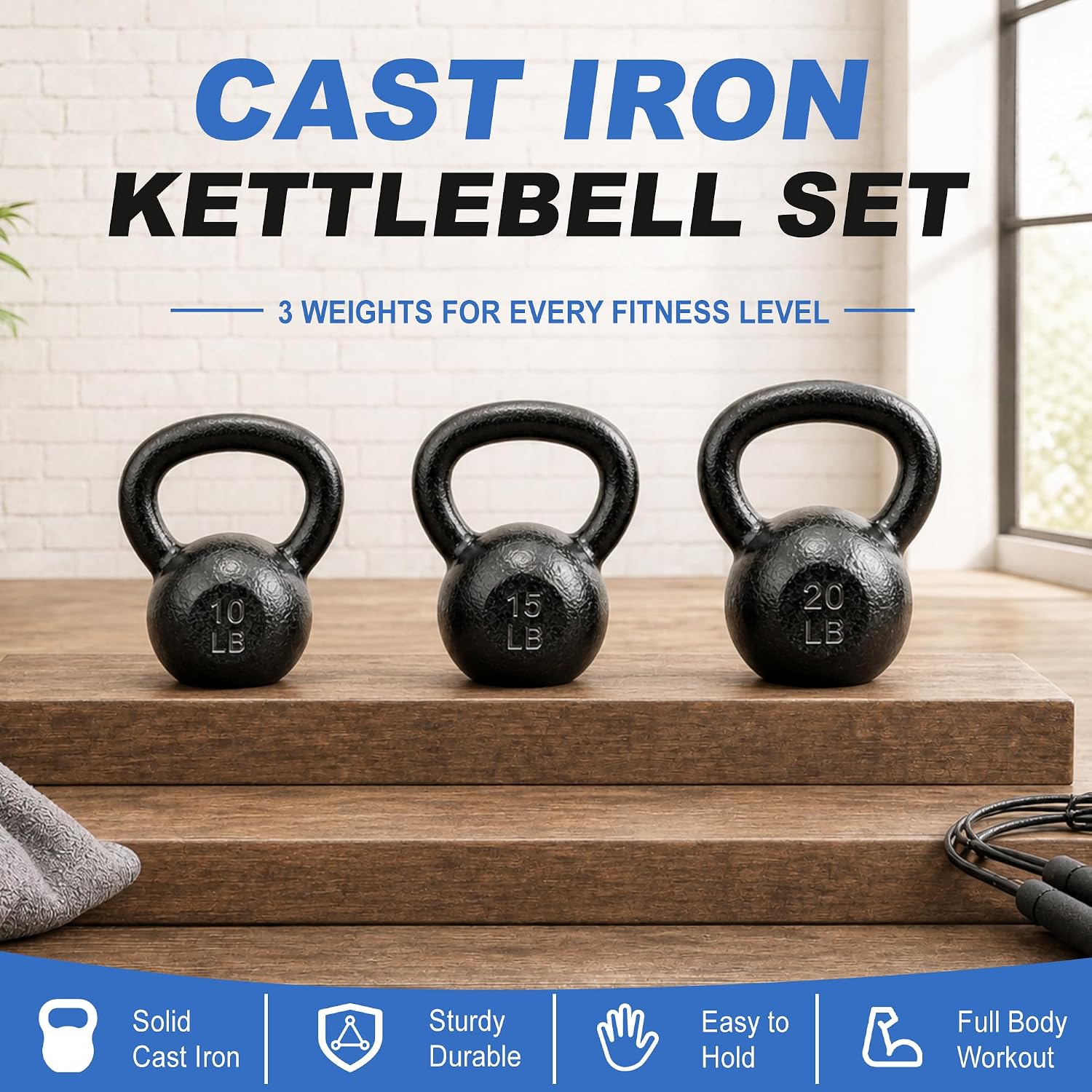 Cast Iron Kettlebells 5-50 LB  - Kettlebell 评论和价格